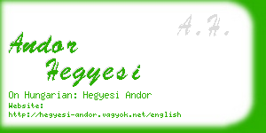 andor hegyesi business card